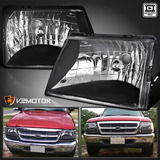 Black Fits 1998-2000 Ford Ranger Headlights Lamps Left+ri Kg