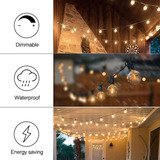 Banord 29ft Globe Outdoor String Lights, Shatterproof Patio