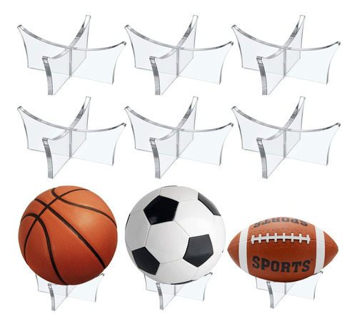 6piezas Soporte Acrílico Para Balones De Fútbol Y Baloncesto