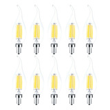 Pack 10 Ampolletas Led 6w Curva Luzfria Vela Leooluxurybrand