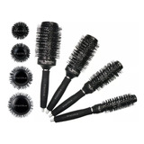 Kit 4 Escovas Profissionais Vazadas Térmica Cabelo Salão