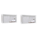 2 X Nicho Em Porcelanato  P/ Banheiro Branco 61x30x11 Cm