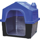 Casa Para Perro Gato Plástico Resistente Chica 36x32x33cm Color Azul