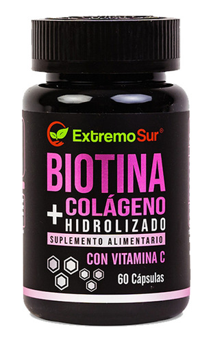 Biotina + Colágeno Hidrolizado + Vitamina C - 60 Capsulas 