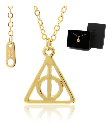 Collar  Harry Potter Reliquias De La Muerte Chapa Oro 22k