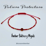 Pulseras Rojas De Protección Con Ámbar Báltico