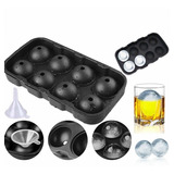 Cubetera De Silicona Ionify Para 8 Esferas De Hielo Grandes Color Negro