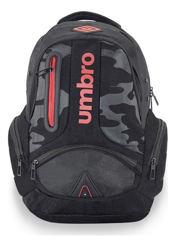 Mochila Umbro® Casual Deportiva Con Porta Laptop 16 Inch Color Negro/rojo