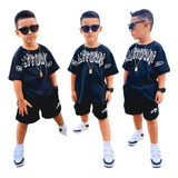 Conjunto Verao Infantil Kit Camiseta Bermuda Moda Premium