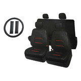 Fundas Tacto-piel Costuras Rojas Para Chevy Swing