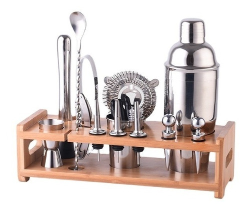 Set Bartender Kit Coctelera Vaso Shaker Preparar Bebibas X12