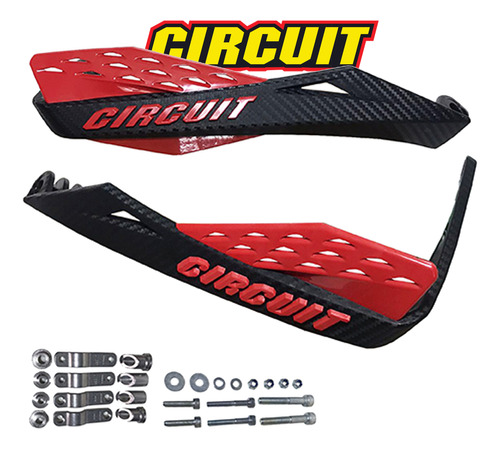 Par Protetor Mão Xre300 Circuit Fenix Carbon Preto Vermelho