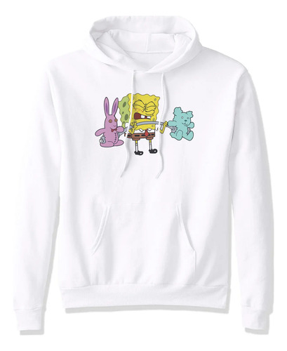 Sudadera Bob Esponja Cuadrado Pesas Peluche Ejercicio Pesado