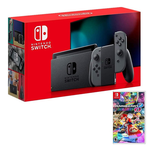 Consola Nintendo Switch Gris + Joycon L Y R + Mario Kart 8