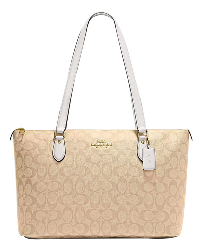 Bolsa Coach Gallery Tote Ch504 Imdqc Beige Acabado De Los Herrajes Dorado Color Caqui Diseño De La Tela Signature Canvas