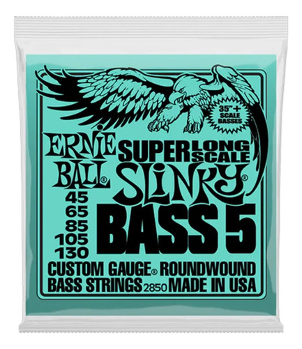 Cuerdas Ernie Ball Bajo De 5 Cuerdas Super Long Scale 45-130