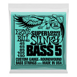 Cuerdas Ernie Ball Bajo De 5 Cuerdas Super Long Scale 45-130