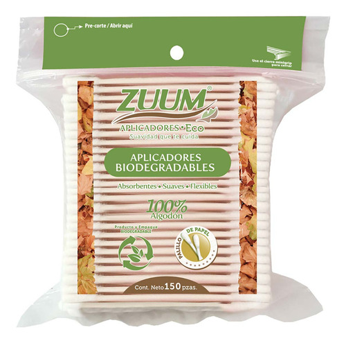 Hisopos Zuum Biodegradable 150 Piezas