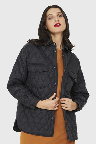 Chaqueta Quilt Tipo Camisera Negro Nicopoly