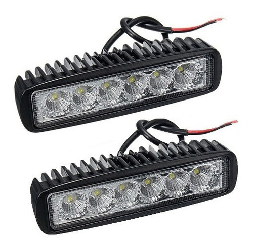 Faro Rectangular Auxiliar Barra 6 Led 18w Moto F6 X2 