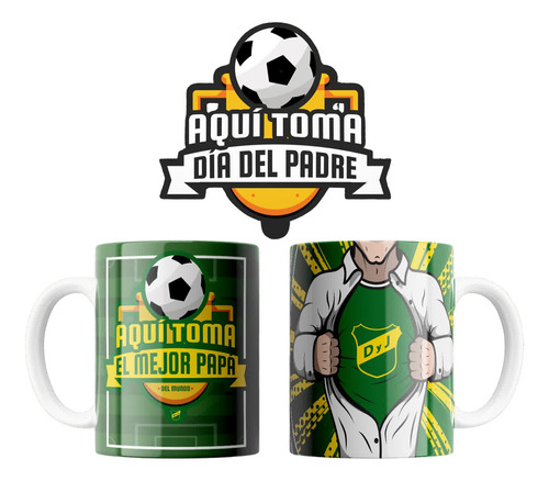 Taza Ceramica Futbol Dia Del Padre Boca River Todos Equipos