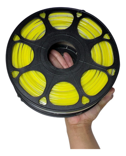 50mts Mangueira Neon Led Flexivel 12v 6x12mm Amarelo Âmbar