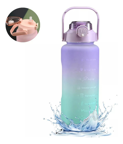 Pack X 3 Botella Motivacional De 2 Lts, Degrade Agua Medidor