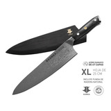 Kanka -cuchillo Chef Xl 25cm Acero Damasco 67 Capas C/ Funda Color Negro