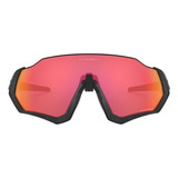 Gafas De Ciclismo Oakley Flight Jacket Prizm Trail Torch, Color Negro, Color Varilla, Color Negro, Lente Negra, Color Naranja, Diseño Deportivo