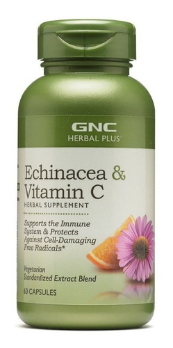 Gnc I Herbal Plus I Equinácea Y Vitamina C I 60 Capsules