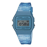 Relógio De Pulso Casio Collection F-91wg-9qdf-sc Com Corpo Azul-celeste,  Digital, Para Masculino, Fundo  Cinza, Com Correia De Resina Cor Transparente E Azul-celeste, Subdials De Cor Preto, Ponteiro 