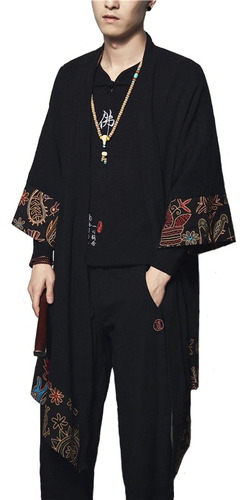 Kimono Blusa Larga Estilo Oriental Estampa Tribal Unissex