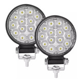 Par Faros 14 Leds Redondo Mini Slim 42w 4x4 Spot Niebla Ultradelgado