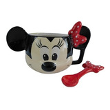 Caneca 3d Minnie Mouse Com Colher Disney Original