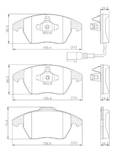 Pastilla De Freno Vw Vento Golf Bora Audi A3 A1 Frasle  Foto 2