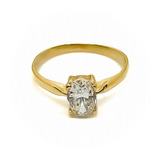 Anillo Cintillo Oro 18k Solitario T13