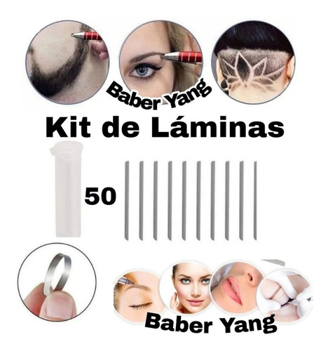 Kit 50 Laminas Para Caneta Capilar Barbeiro Profis Desenho