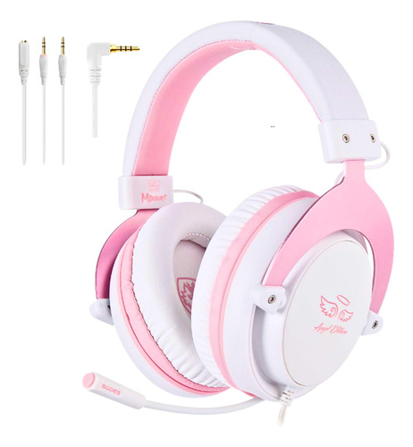 Headset Gamer Sades Mpower Angel P/ Xbox Ps4 Ps5 Cel Pc Rosa