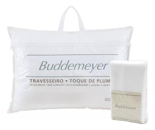 05 Travesseiros Toque De Pluma + Capa Impermeavel Buddemeyer