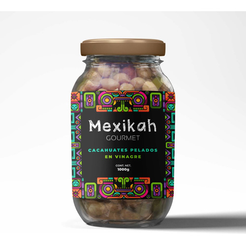 Cacahuates En Vinagre Pelados Mexikah Gourmet 1000g
