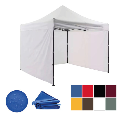 Paredes Cortina Para Toldo Carpa 3x3m Color Blanco