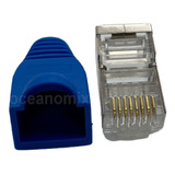 Kit 50 Rj45 Macho Cat6 Blindado + 50 Capas Rj45 P/cabo Rede