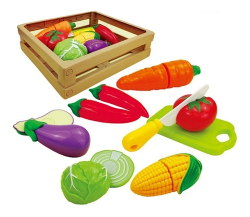 Set Verduras Para Cortar Con Velcro.juego Para Niños