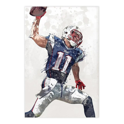 Póster Deportivo De Julian Edelman, Decoración For