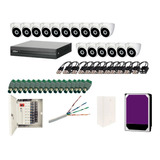 Kit Dvr 16ch 5mp + 10 Cam 2mp + 6 Cam 5mp + Hd 2tb + Cable