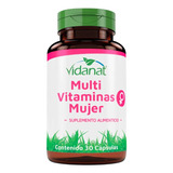 Multivitaminas Para Mujer Vidanat Suplemento 30caps Sabor Neutro