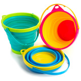 Juego De Cubos De Playa Plegables,3 Cubos De Arena Plegables