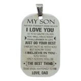 Placa My Son, Hijo Mio Ingles, Plata.950 Mas Cadena+dhl