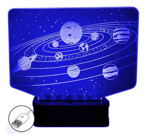 Velador Galaxia Universo Lampara Infantil Led Color Fijo Usb