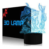 Lámpara De Pesca 3d Ilusión Luz Nocturna Led Touch Fish Escr